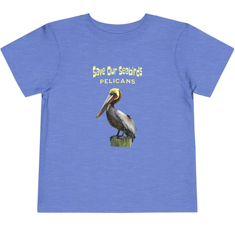 Heather Columbia blue Save Our Seabirds Pelicans youth t-shirt