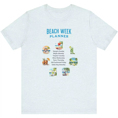 Heather ice blue Beach Week Planner t-shirt