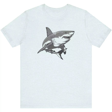 Heather ice blue Great White Fearless Predator t-shirt