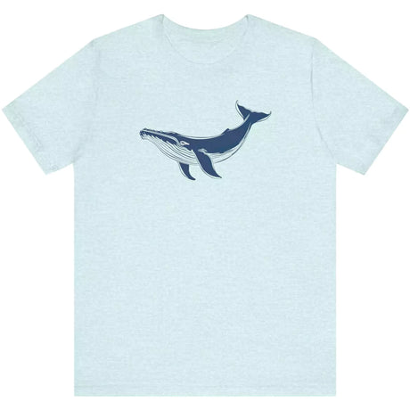 Heather ice blue Majestic Blue Whale t-shirt