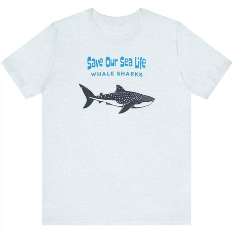 Heather ice blue Save Our Sea Life | Whale Sharks t-shirt