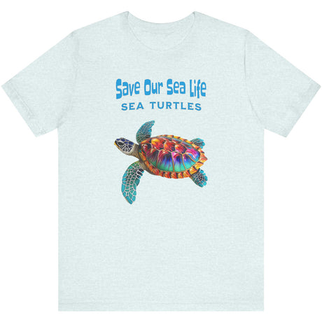 Heather ice blue Save Our Sea Turtles t-shirt