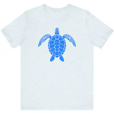 Heather ice blue Silhouette Sea Turtle t-shirt