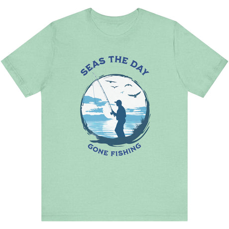 Heather mint Gone Fishing t-shirt