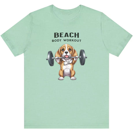 Heather Mint Beach Body Workout Beagle Style t-shirt