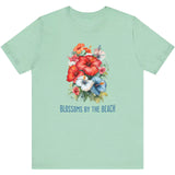 Mint green Blossoms By The Sea Hibiscus Flowers t-shirt