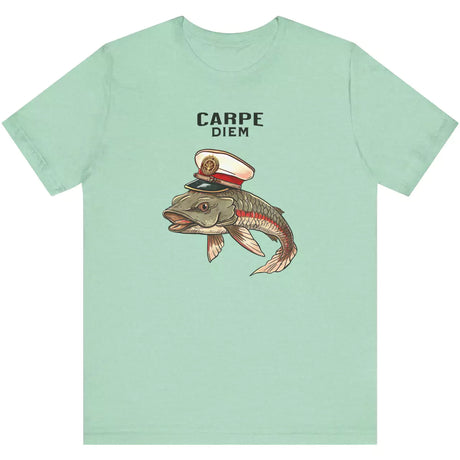 Heather Mint Carpe Diem Fish t-shirt