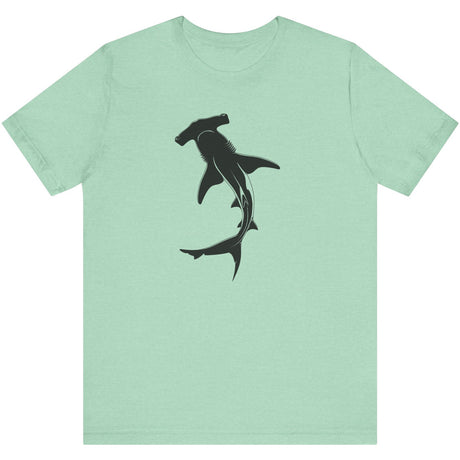 Heather Mint Hammerhead Shark Silhouette t-shirt