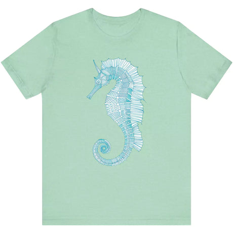 Heather Mint Intricate Seahorse t-shirt