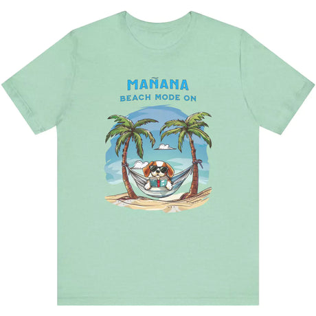 Heather Mint Manana Beach Mode On t-shirt