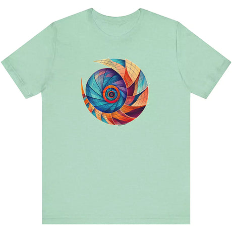 Heather Mint Nautilus Inspired Beach Bliss Spiral t-shirt