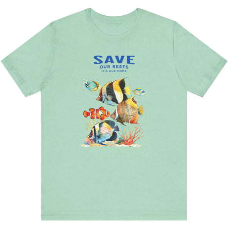 Heather Mint Save Our Reefs Angels Clowns t-shirt