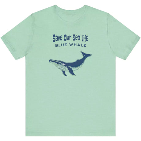 Heather Mint Save Our Sea Life Blue Whale t-shirt