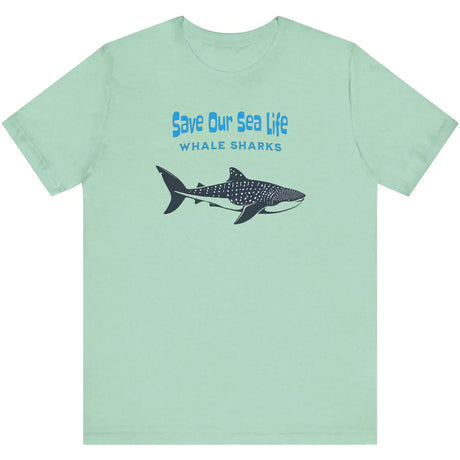 Heather Mint Save Our Sea Life | Whale Sharks t-shirt