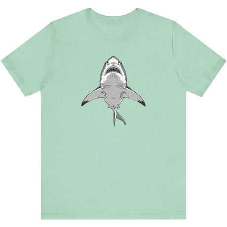 Heather Mint Shark Attack t-shirt