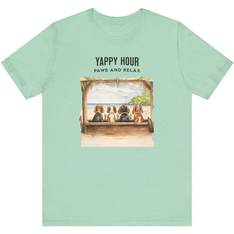 Heather Mint Yappy Hour Paws And Relax t-shirt