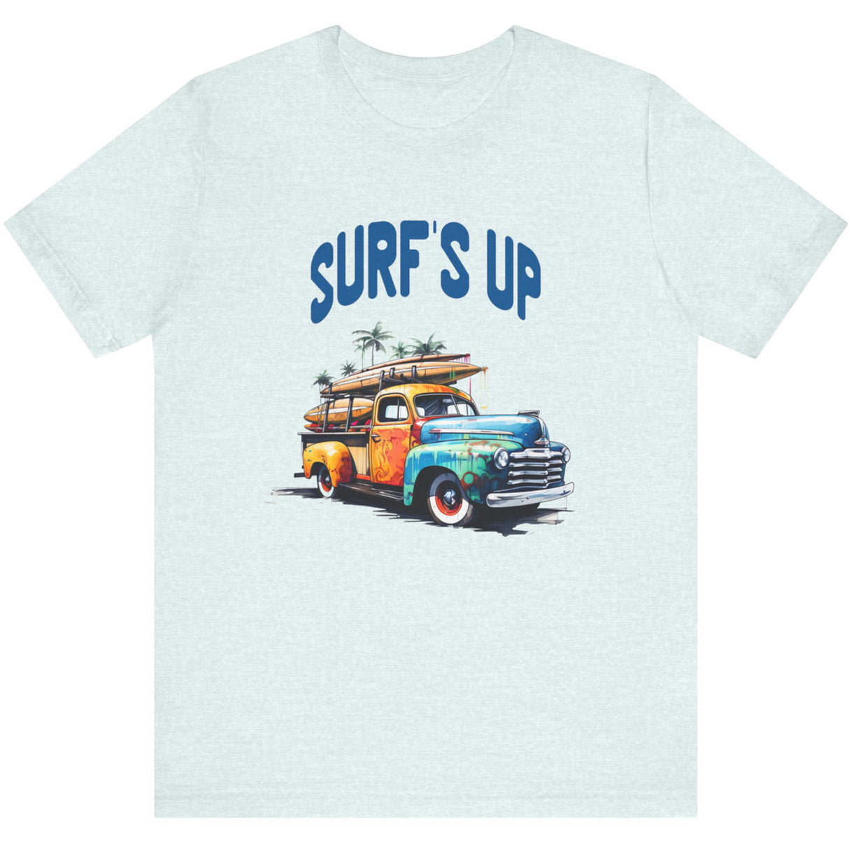 Ice blue Surf's Up vintage truck t-shirt