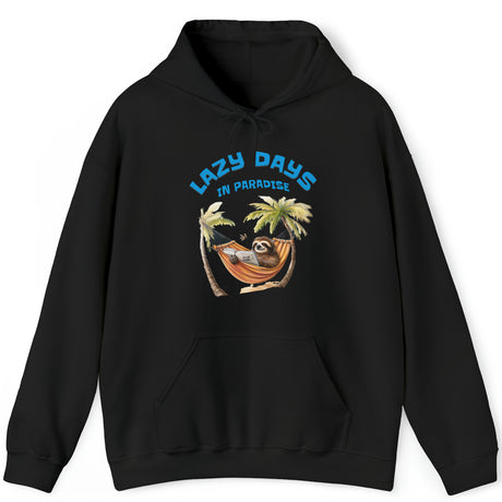 Lazy Days sloth hoodie in black