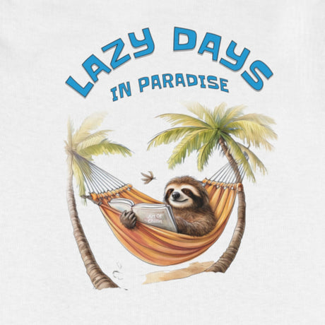 Close-up of Lazy Days In Paradise Sloth Onesie design