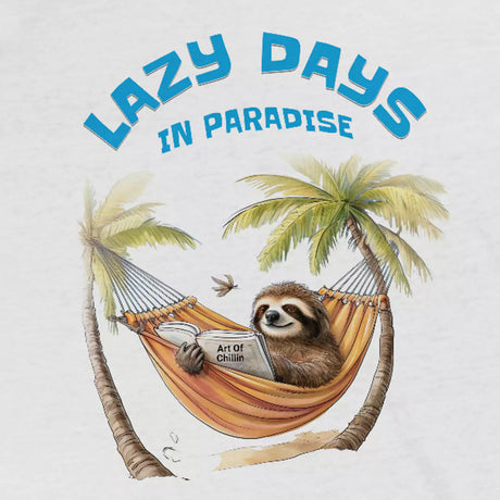 Close-up of Lazy Days tank top design