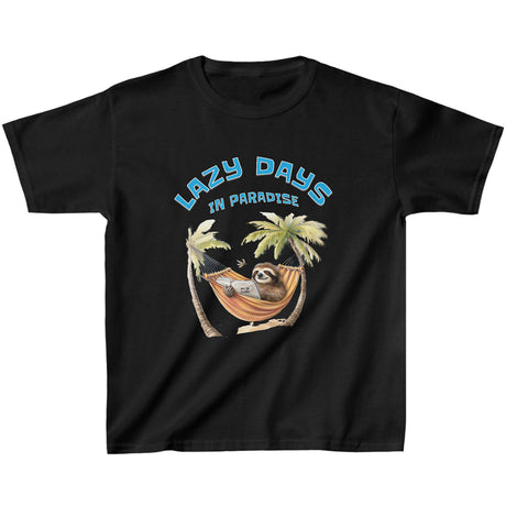 Lazy Days In Paradise youth t-shirt in black