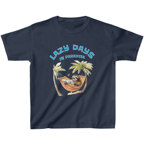 Lazy Days In Paradise youth t-shirt in navy blue