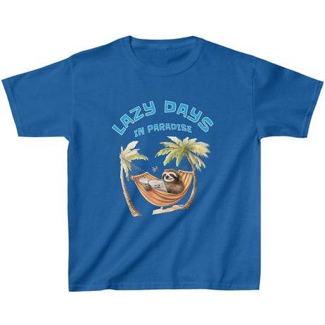 Lazy Days In Paradise youth t-shirt in royal blue