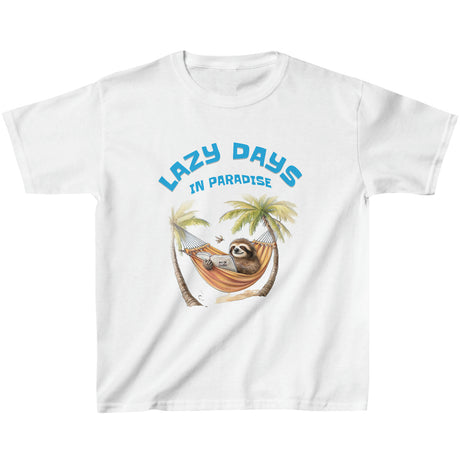 Lazy Days In Paradise youth t-shirt in white