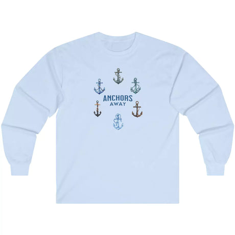 Light blue Anchors Away! long-sleeve t-shirt