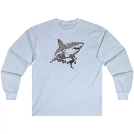 Light blue Great White Fearless Predator long-sleeve t-shirt