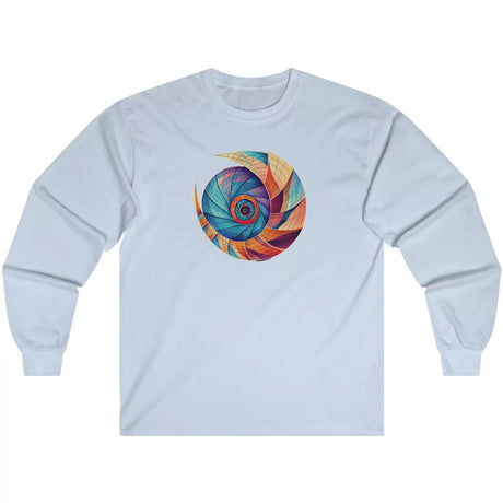 Light blue Nautilus Inspired Beach Bliss Spiral long-sleeve t-shirt