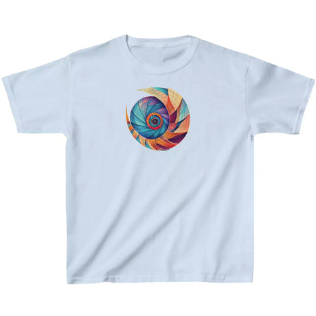 Light blue Nautilus Inspired Beach Bliss Spiral youth t-shirt