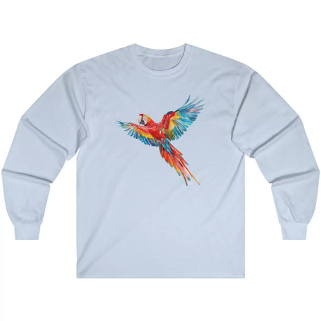 Light blue Scarlet Macaw Parrot long-sleeve t-shirt