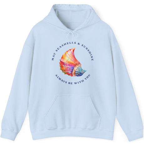 Seashells And Sunshine drawstring hoodie in blue