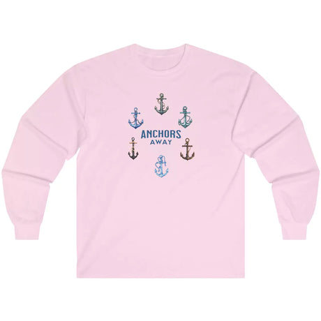 Light pink Anchors Away! long-sleeve t-shirt