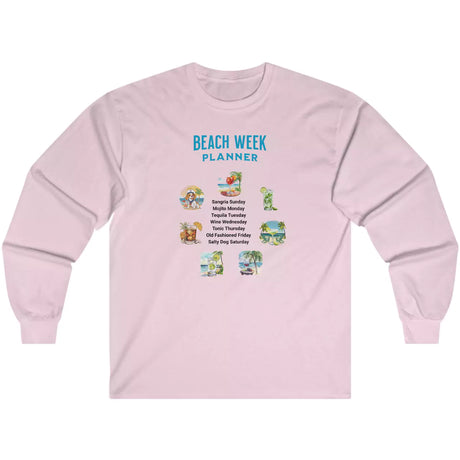 Pink Beach Week Planner long-sleeve t-shirt