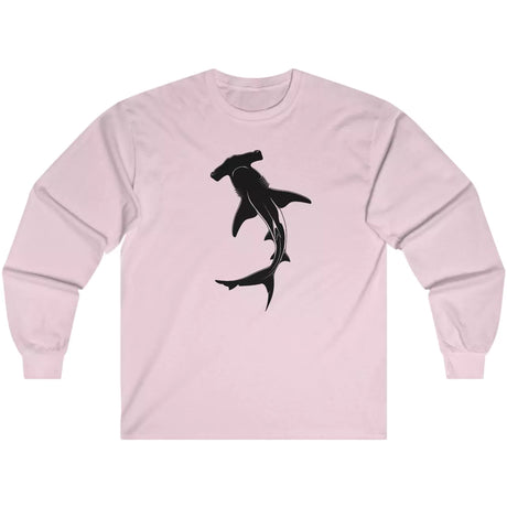 Pink Hammerhead Shark Silhouette long-sleeve t-shirt