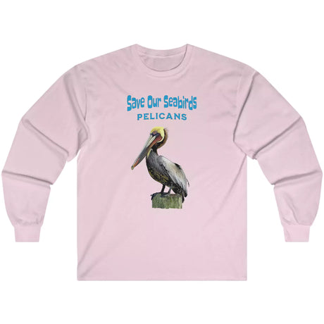 Pink-save-our-seabirds-pelican-long-sleeve-t-shirt