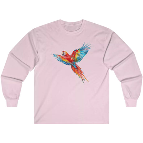 Light pink Scarlet Macaw Parrot long-sleeve t-shirt