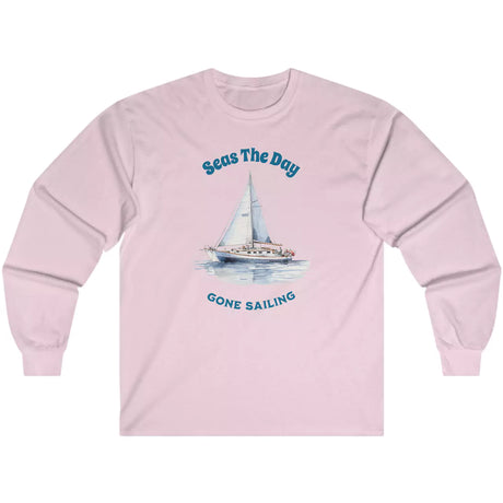 Light pink Seas The Day | Gone Sailing long-sleeve t-shirt