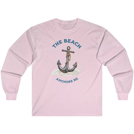 Light pink The Beach Anchors Me long-sleeve t-shirt