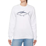 Majestic tuna white sweatshirt on model