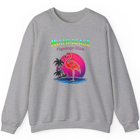 Flamingo Glow sweatshirt in athletic gray