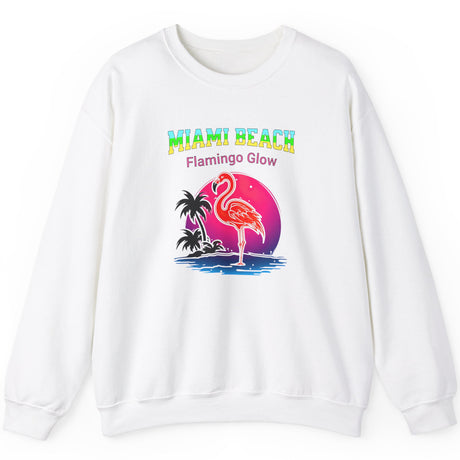 Flamingo Glow sweatshirt in white