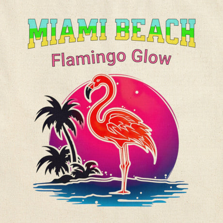 Miami Neon Flamingo Tote Bag