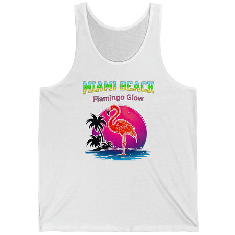 Miami Flamingo Glow tank top in white