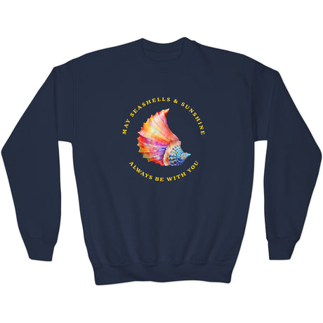 Seashells And Sunshine youth sweatshirt in navy