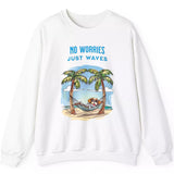 No Worries Just Waves white sweatshirt