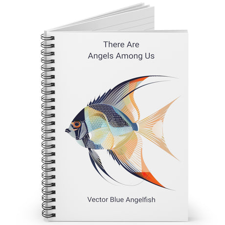 Opened Blue Vector Angelfish spiral notebook