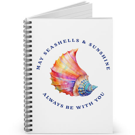 Opened Seashells And Sunshine spiral notebook